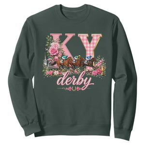 Horse Racing KY Derby Day Vibes Sweatshirt This is My Derby Day Dress TS10 Dark Forest Green Print Your Wear