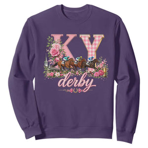 Horse Racing KY Derby Day Vibes Sweatshirt This is My Derby Day Dress TS10 Purple Print Your Wear