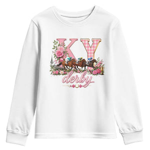 Horse Racing KY Derby Day Vibes Youth Sweatshirt This is My Derby Day Dress TS10 White Print Your Wear