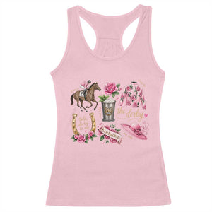 Horse Racing Derby Day Racerback Tank Top Doodles Funny Silks Jockey TS10 Light Pink Print Your Wear