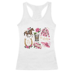 Horse Racing Derby Day Racerback Tank Top Doodles Funny Silks Jockey TS10 White Print Your Wear