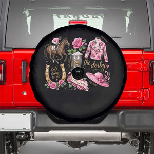 Horse Racing Derby Day Spare Tire Cover Doodles Funny Silks Jockey TS10 Black Print Your Wear