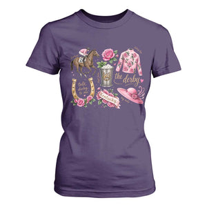 Horse Racing Derby Day T Shirt For Women Doodles Funny Silks Jockey TS10 Purple Print Your Wear