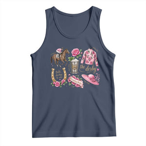Horse Racing Derby Day Tank Top Doodles Funny Silks Jockey TS10 Navy Print Your Wear