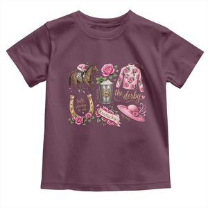 Horse Racing Derby Day Toddler T Shirt Doodles Funny Silks Jockey TS10 Maroon Print Your Wear