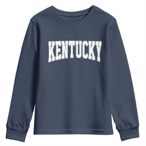 Kentucky Youth Sweatshirt Retro Varsity Kentucky Lover KY State TS10 Navy Print Your Wear