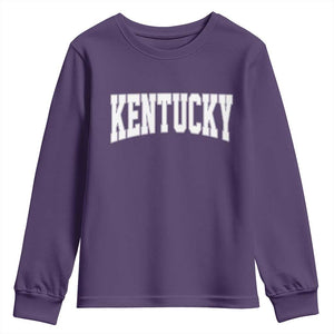 Kentucky Youth Sweatshirt Retro Varsity Kentucky Lover KY State TS10 Purple Print Your Wear