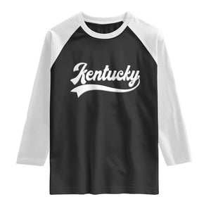 Vintage Kentucky Raglan Shirt Varsity Script Retro Sports Jersey Style TS10 Black White Print Your Wear