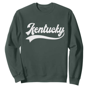 Vintage Kentucky Sweatshirt Varsity Script Retro Sports Jersey Style TS10 Dark Forest Green Print Your Wear