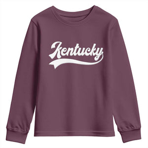 Vintage Kentucky Youth Sweatshirt Varsity Script Retro Sports Jersey Style TS10 Maroon Print Your Wear