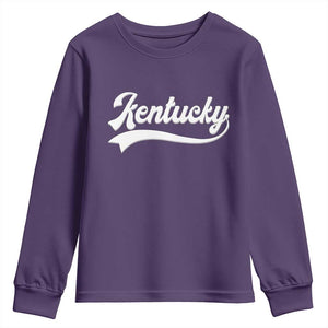 Vintage Kentucky Youth Sweatshirt Varsity Script Retro Sports Jersey Style TS10 Purple Print Your Wear