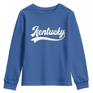 Vintage Kentucky Youth Sweatshirt Varsity Script Retro Sports Jersey Style TS10 Royal Blue Print Your Wear