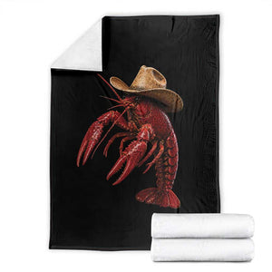 Cowboy Crawfish Throw Blanket Yeeclaw Western Country Seafood Lobster Cajun Lovers TS10 Black Print Your Wear