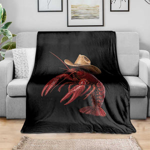 Cowboy Crawfish Throw Blanket Yeeclaw Western Country Seafood Lobster Cajun Lovers TS10 Print Your Wear