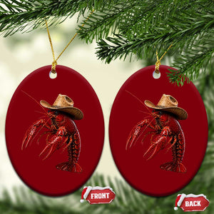 Cowboy Crawfish Ceramic Ornament Yeeclaw Western Country Seafood Lobster Cajun Lovers TS10 Print Your Wear