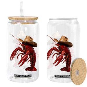 Cowboy Crawfish Glass Can Yeeclaw Western Country Seafood Lobster Cajun Lovers TS10 Print Your Wear