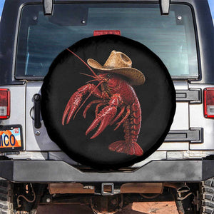 Cowboy Crawfish Spare Tire Cover Yeeclaw Western Country Seafood Lobster Cajun Lovers TS10 No hole Black Print Your Wear