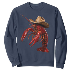 Cowboy Crawfish Sweatshirt Yeeclaw Western Country Seafood Lobster Cajun Lovers TS10 Navy Print Your Wear