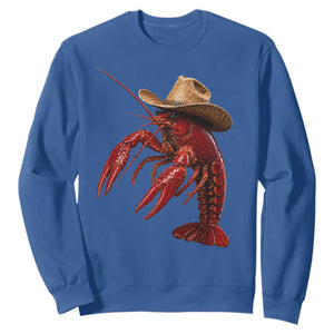 Cowboy Crawfish Sweatshirt Yeeclaw Western Country Seafood Lobster Cajun Lovers TS10 Royal Blue Print Your Wear