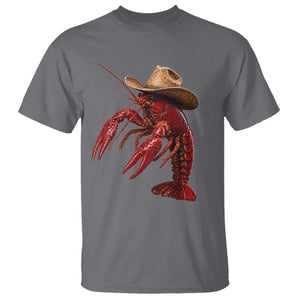 Cowboy Crawfish T Shirt Yeeclaw Western Country Seafood Lobster Cajun Lovers TS10 Charcoal Print Your Wear
