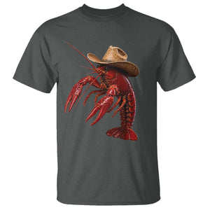 Cowboy Crawfish T Shirt Yeeclaw Western Country Seafood Lobster Cajun Lovers TS10 Dark Heather Print Your Wear