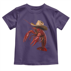 Cowboy Crawfish Toddler T Shirt Yeeclaw Western Country Seafood Lobster Cajun Lovers TS10 Purple Print Your Wear