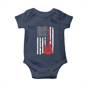 Bass Guitar Player Baby Onesie USA American Flag Musician Guitarist TS10 Navy Print Your Wear