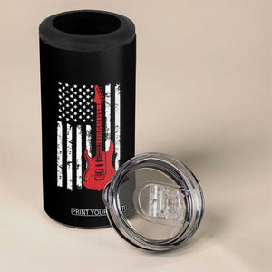 Bass Guitar Player 4 in 1 Can Cooler Tumbler USA American Flag Musician Guitarist TS10 Print Your Wear