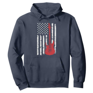 Bass Guitar Player Hoodie USA American Flag Musician Guitarist TS10 Navy Print Your Wear