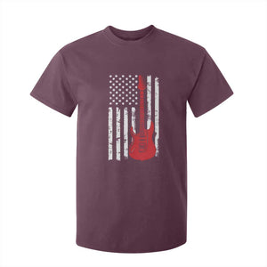 Bass Guitar Player T Shirt For Kid USA American Flag Musician Guitarist TS10 Maroon Print Your Wear