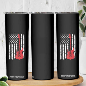 Bass Guitar Player Skinny Tumbler USA American Flag Musician Guitarist TS10 Print Your Wear