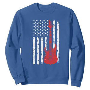 Bass Guitar Player Sweatshirt USA American Flag Musician Guitarist TS10 Royal Blue Print Your Wear