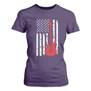 Bass Guitar Player T Shirt For Women USA American Flag Musician Guitarist TS10 Purple Print Your Wear