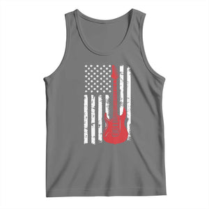 Bass Guitar Player Tank Top USA American Flag Musician Guitarist TS10 Black Heather Print Your Wear