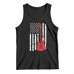 Bass Guitar Player Tank Top USA American Flag Musician Guitarist TS10 Black Print Your Wear