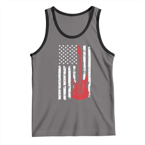 Bass Guitar Player Tank Top USA American Flag Musician Guitarist TS10 Deep Heather Black Print Your Wear