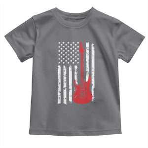Bass Guitar Player Toddler T Shirt USA American Flag Musician Guitarist TS10 Charcoal Print Your Wear