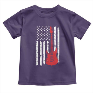 Bass Guitar Player Toddler T Shirt USA American Flag Musician Guitarist TS10 Purple Print Your Wear