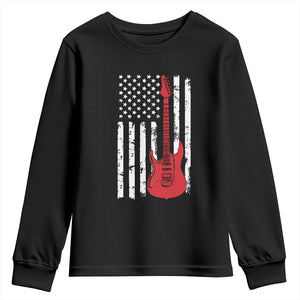 Bass Guitar Player Youth Sweatshirt USA American Flag Musician Guitarist TS10 Black Print Your Wear