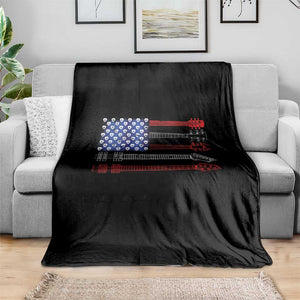 USA Flag Guitar Player Throw Blanket 4th of July Musician Guitarist TS10 Print Your Wear