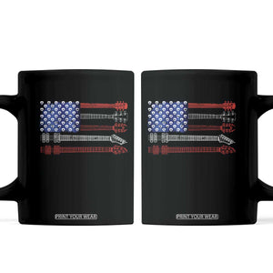 USA Flag Guitar Player Coffee Mug 4th of July Musician Guitarist TS10 Black Print Your Wear