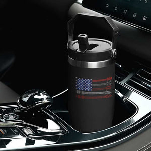 USA Flag Guitar Player Flip Straw Tumbler 4th of July Musician Guitarist TS10 Print Your Wear
