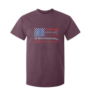 USA Flag Guitar Player T Shirt For Kid 4th of July Musician Guitarist TS10 Maroon Print Your Wear