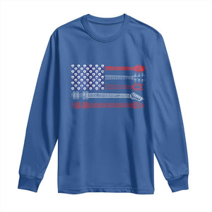 USA Flag Guitar Player Long Sleeve Shirt 4th of July Musician Guitarist TS10 Royal Blue Print Your Wear
