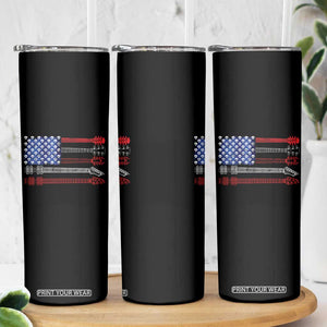USA Flag Guitar Player Skinny Tumbler 4th of July Musician Guitarist TS10 Print Your Wear