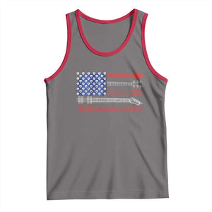 USA Flag Guitar Player Tank Top 4th of July Musician Guitarist TS10 Deep Heather Red Print Your Wear