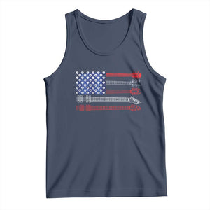 USA Flag Guitar Player Tank Top 4th of July Musician Guitarist TS10 Navy Print Your Wear