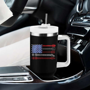 USA Flag Guitar Player Tumbler With Handle 4th of July Musician Guitarist TS10 Print Your Wear
