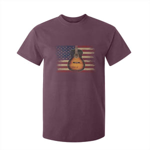 USA Flag Guitar Player T Shirt For Kid Retro 4th of July Musician Guitarist TS10 Maroon Print Your Wear