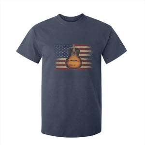 USA Flag Guitar Player T Shirt For Kid Retro 4th of July Musician Guitarist TS10 Navy Print Your Wear